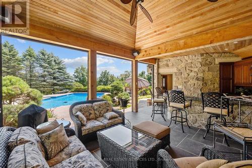 Spectacular Cabana with Automatic Mosquito Screens - 10090 Pineview Trail, Milton, ON - Outdoor With In Ground Pool With Deck Patio Veranda With Exterior