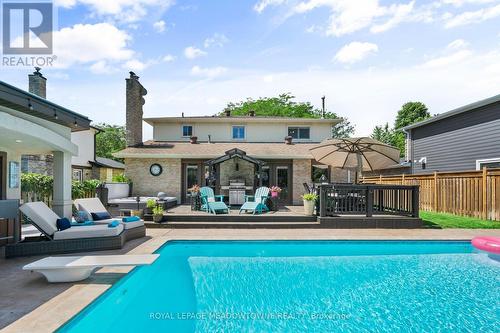 608 Moorelands Crescent, Milton, ON - Outdoor With In Ground Pool With Deck Patio Veranda With Backyard