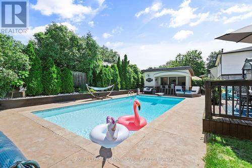 608 Moorelands Crescent, Milton, ON - Outdoor With In Ground Pool With Deck Patio Veranda With Backyard