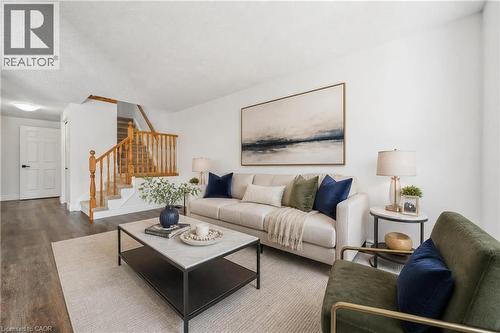 Virtually Staged - 71 Peach Blossom Crescent, Kitchener, ON - Indoor Photo Showing Living Room
