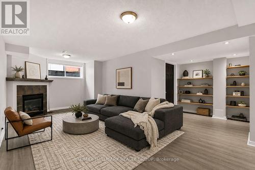 Virtually staged. - 144 Trail Side Circle, Ottawa, ON - Indoor Photo Showing Living Room With Fireplace