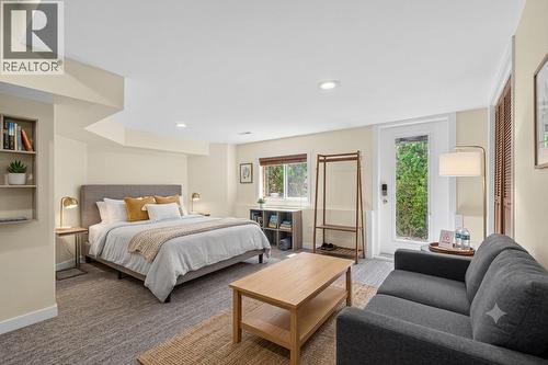 5th bedroom /Recreation room with separate entrance *virtually staged* - 602 Glenmeadows Road, Kelowna, BC - Indoor Photo Showing Bedroom