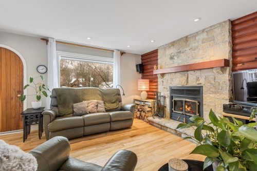 Living Room - 174 Rue Des Deux-Montagnes, Bromont, QC - Indoor Photo Showing Living Room With Fireplace