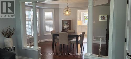 Bow window, California shutters thruout main - 22 Ashbury Crescent, Caledon, ON - Indoor Photo Showing Dining Room