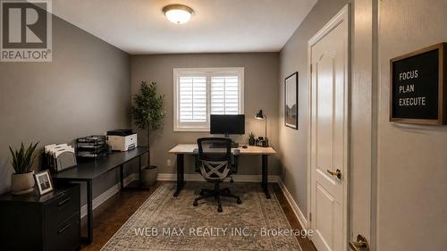 spacious 4th bedroom with closet, parquet flooring - 22 Ashbury Crescent, Caledon, ON - Indoor Photo Showing Office