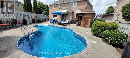 Pool , bar, cabana and retractable yawning - 22 Ashbury Crescent, Caledon, ON - Outdoor With In Ground Pool With Deck Patio Veranda With Exterior