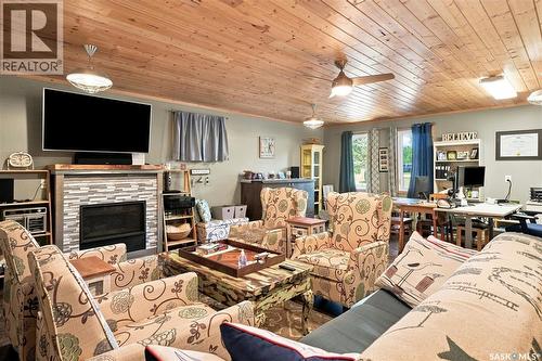 Siba Beach, Wakaw Lake, SK - Indoor With Fireplace