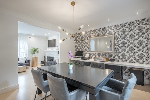 Dining Room - 355 Av. Edison, Saint-Lambert, QC - Indoor Photo Showing Dining Room With Fireplace