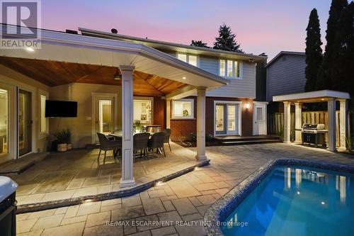 Beautiful in the evenings - 4461 Tremineer Avenue, Burlington, ON - Outdoor With In Ground Pool With Deck Patio Veranda