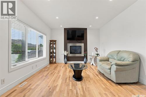 242 Pohorecky Street, Saskatoon, SK - Indoor Photo Showing Living Room With Fireplace