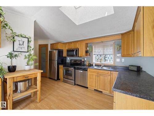 547 Evergreen Park Nw, Edmonton, AB - Indoor Photo Showing Kitchen With Double Sink