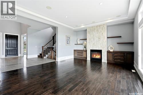 138 Flegel Court, Saskatoon, SK - Indoor Photo Showing Living Room With Fireplace