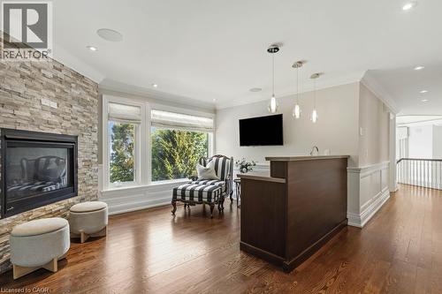 4038 Lakeshore Road, Burlington, ON - Indoor Photo Showing Living Room With Fireplace