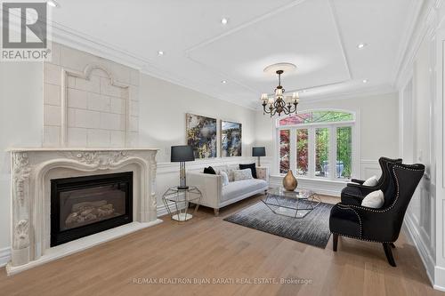291 Byng Avenue, Toronto, ON - Indoor Photo Showing Living Room With Fireplace
