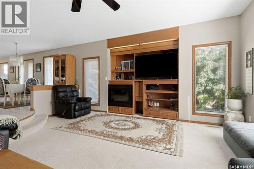 2135 Potts Crescent E, Regina, SK - Indoor Photo Showing Living Room With Fireplace
