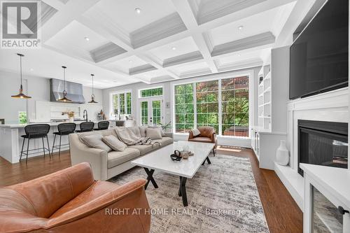 64 Ravina Crescent, Hamilton, ON - Indoor Photo Showing Living Room With Fireplace