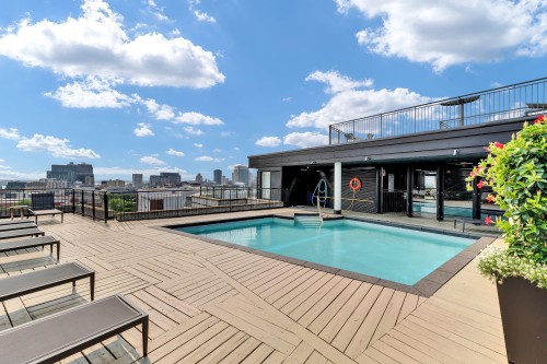 Pool - P1-302-3419 Av. Henri-Julien, Montréal (Le Plateau-Mont-Royal), QC - Outdoor With In Ground Pool With Deck Patio Veranda
