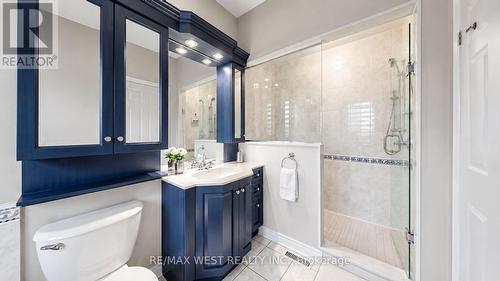 Primary Ensuite with Walk-In Glass Shower - 71 Gidleigh Park Crescent, Vaughan, ON - Indoor Photo Showing Bathroom
