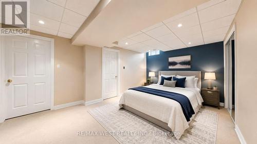 Virtually Staged Lower-Level Bedroom - 71 Gidleigh Park Crescent, Vaughan, ON - Indoor Photo Showing Bedroom