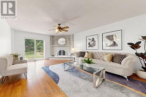 2614 Pollard Drive, Mississauga, ON - Indoor Photo Showing Living Room With Fireplace
