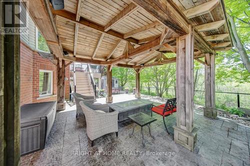 Palladium Gazebo with Fire Pit - 126 Moore Crescent, Hamilton, ON -  With Deck Patio Veranda With Exterior