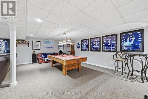 Rec Room, Loads of Space for Entertaining, Gas FP - 1 Idared Road, Hamilton, ON - Indoor Photo Showing Other Room