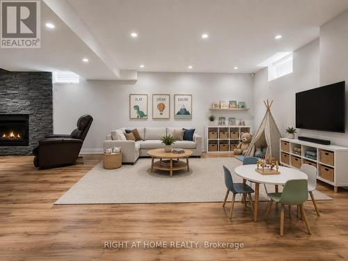 Finished Lower Level (Virtually Staged) - 2042 Quinte Street, Burlington, ON - Indoor
