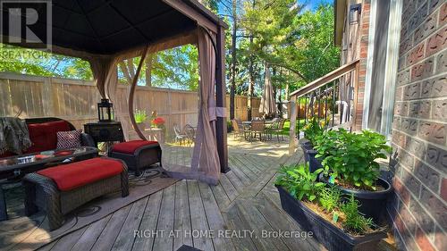 Wood Deck Off Kitchen Walk-Out - 1665 Asgard Drive, Mississauga, ON - Outdoor With Deck Patio Veranda With Exterior