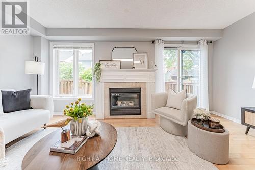 1133 Hickory Hollow Glen, Mississauga, ON - Indoor Photo Showing Living Room With Fireplace