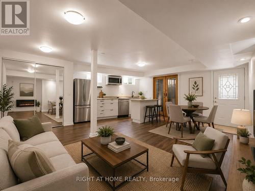 Virtually Staged - 20 Kildonan Drive, Toronto, ON - Indoor Photo Showing Living Room