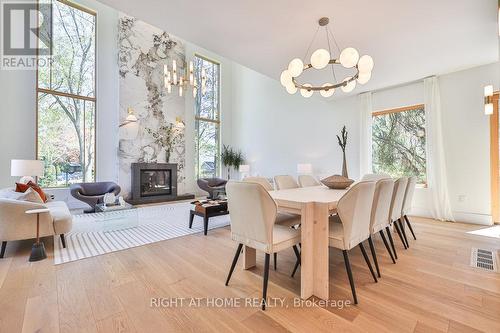 920 Calder Road, Mississauga, ON - Indoor Photo Showing Dining Room With Fireplace