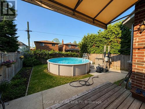 backyard - 1049 Greaves Avenue, Mississauga, ON - Outdoor With Above Ground Pool With Deck Patio Veranda With Exterior