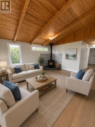 231 Bacon Cove Road, Conception Harbour, NL - Indoor Photo Showing Living Room With Fireplace