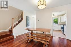 Hardwood flooring extending throughout the main level - 