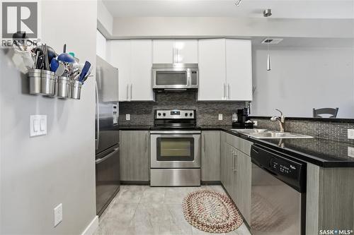 206 2255 Angus Street, Regina, SK - Indoor Photo Showing Kitchen With Double Sink