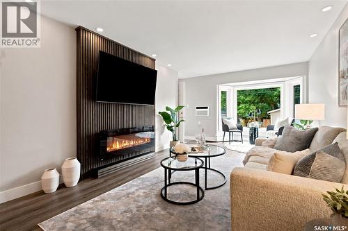 105 410 Main Street, Saskatoon, SK - Indoor Photo Showing Living Room With Fireplace
