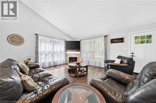 967 4Th Line, Caledonia, ON - Indoor Photo Showing Living Room With Fireplace