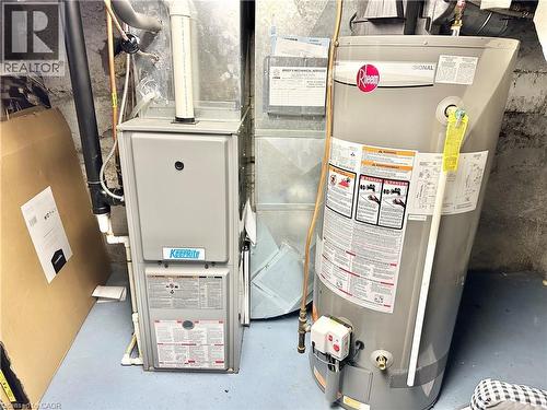 Water heater and furnace - 88 Brook Street, Simcoe, ON - Indoor Photo Showing Basement