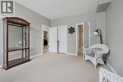 Light gray wall paint complemented by white trim and a neutral carpet - 