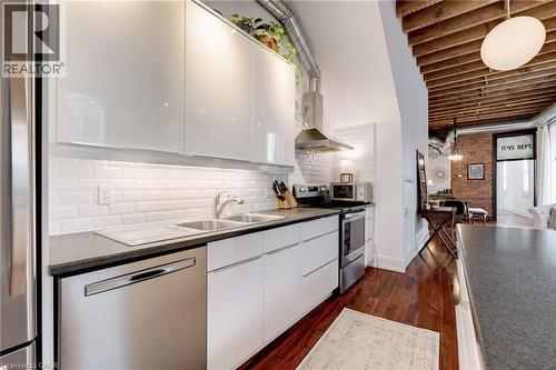 205 King Street E Unit# 2, Hamilton, ON - Indoor Photo Showing Kitchen With Double Sink