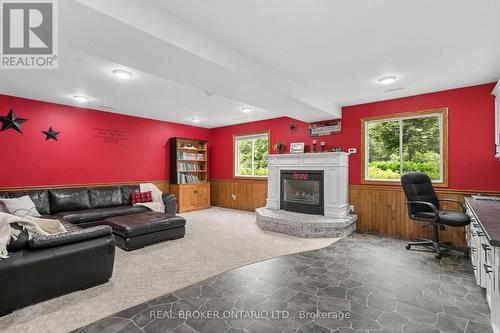 7323 Sideroad 15, Rr1 Road, Mapleton, ON - Indoor Photo Showing Living Room With Fireplace