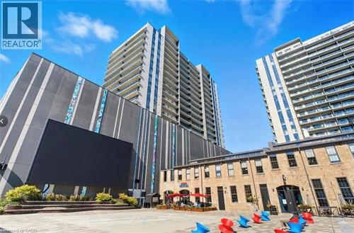 Modern high-rise residential building featuring expansive balconies - 50 Grand Avenue S Unit# 713, Cambridge, ON - Outdoor With Facade