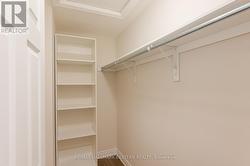 Walk-in closet includes shelving and rods - 