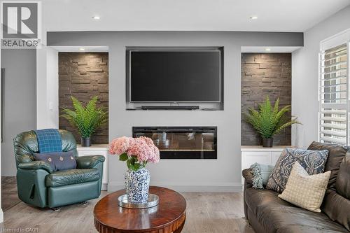 100 Alderson Drive, Hamilton, ON - Indoor Photo Showing Living Room With Fireplace