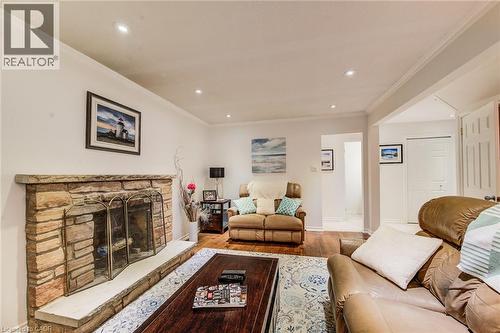 215 Forestwood Drive, Kitchener, ON - Indoor Photo Showing Living Room With Fireplace