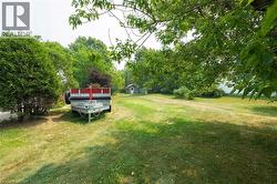 Expansive lawn area featuring mature trees and shrubbery - 