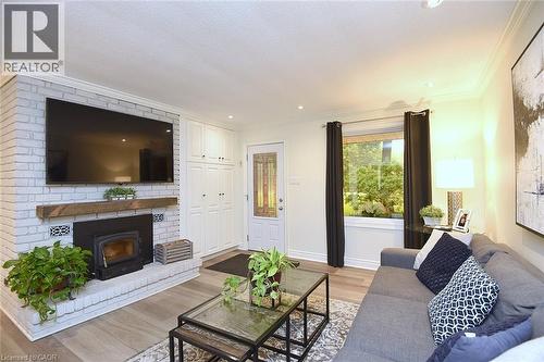 421 8Th Concession Road E, Carlisle, ON - Indoor Photo Showing Living Room With Fireplace