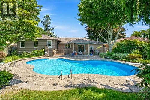 302 Harmony Road, Hamilton, ON - Outdoor With In Ground Pool With Deck Patio Veranda With Backyard With Exterior