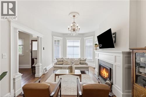 2 Cottage Avenue, Hamilton, ON - Indoor Photo Showing Living Room With Fireplace