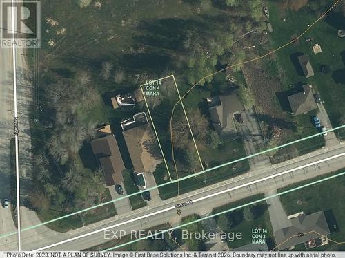 View from above (lot lines approximate). - 94 Simcoe Road, Ramara, ON 